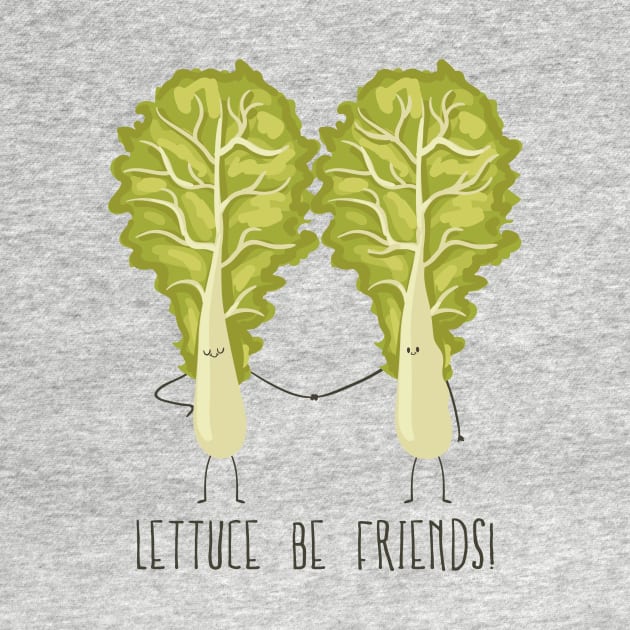 Lettuce Be Friends- Funny Vegetable Gifts by Dreamy Panda Designs